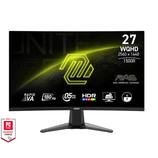 MSI MAG 27CQ6F  27" Inch WQHD (2560 X 1440) 180HZ 1MS Amd Freesync Curved Gaming Monitor-image